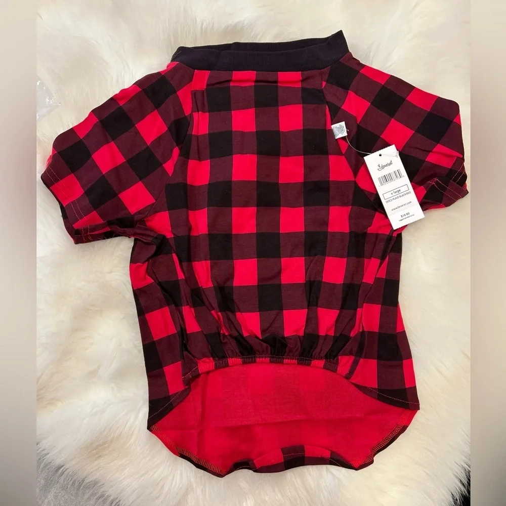 Plaid Dog Sweater - Red and Black